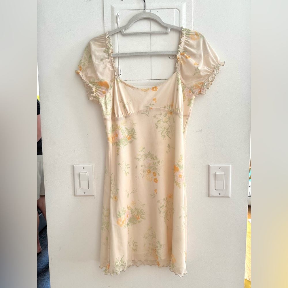 Nordstrom | Butter Yellow Floral Puff Sleeve Dress Cottagecore Romantic sundress
